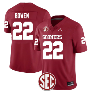 Men's #22 Peyton Bowen Oklahoma Sooners Football Jersey