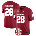 Men's #28 Adrian Peterson Oklahoma Sooners Football Jersey