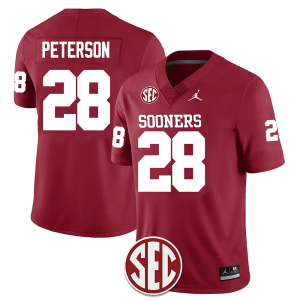 Men's #28 Adrian Peterson Oklahoma Sooners Football Jersey