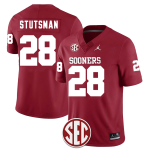 Men's #28 Danny Stutsman Oklahoma Sooners Football Jersey