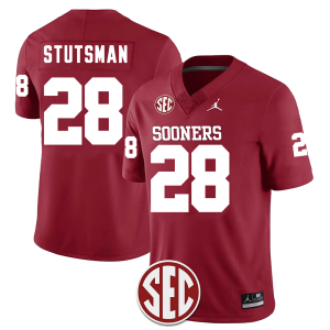 Men's #28 Danny Stutsman Oklahoma Sooners Football Jersey