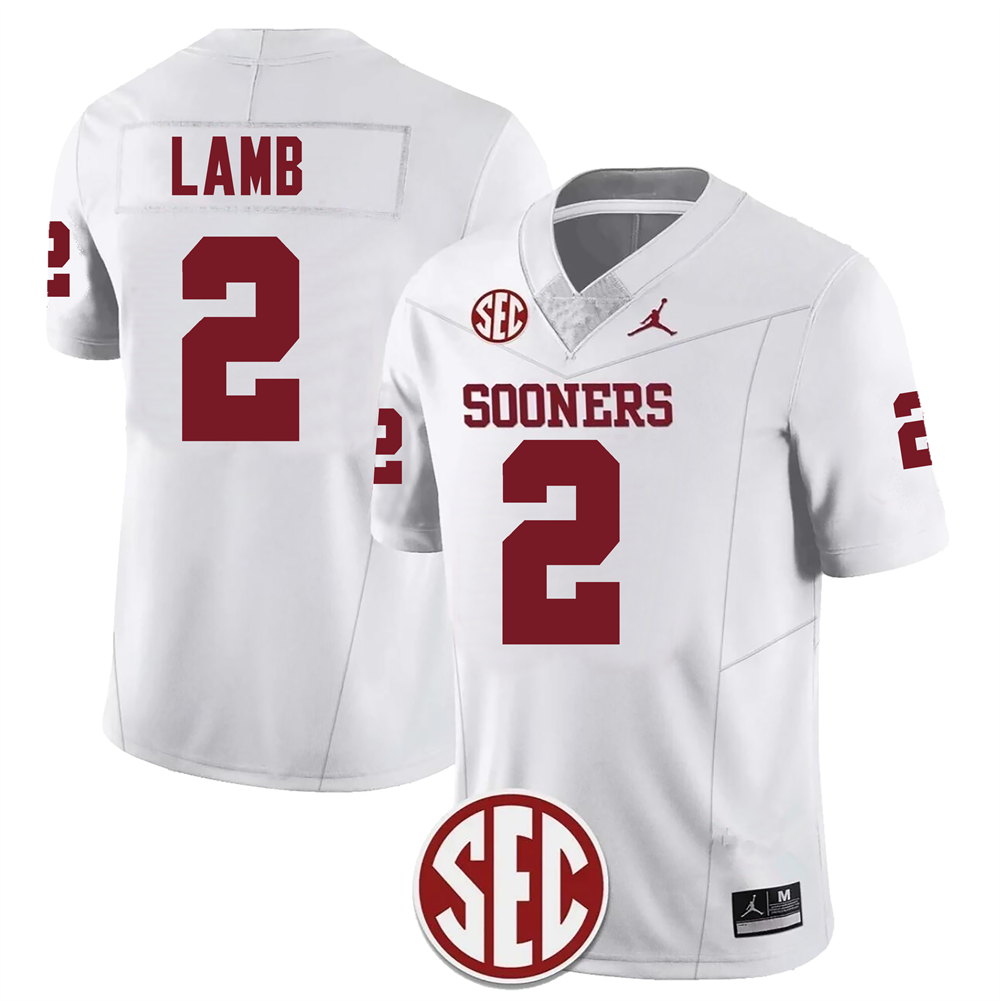 Men's #2 CeeDee Lamb Oklahoma Sooners Football Jersey - Image 2