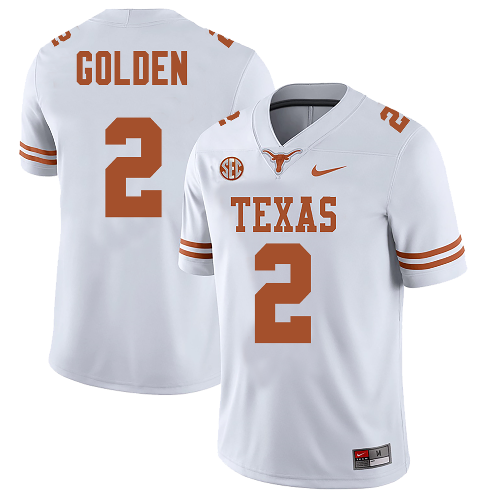 Men's #2 Matthew Golden Texas Longhorns College Football Jersey