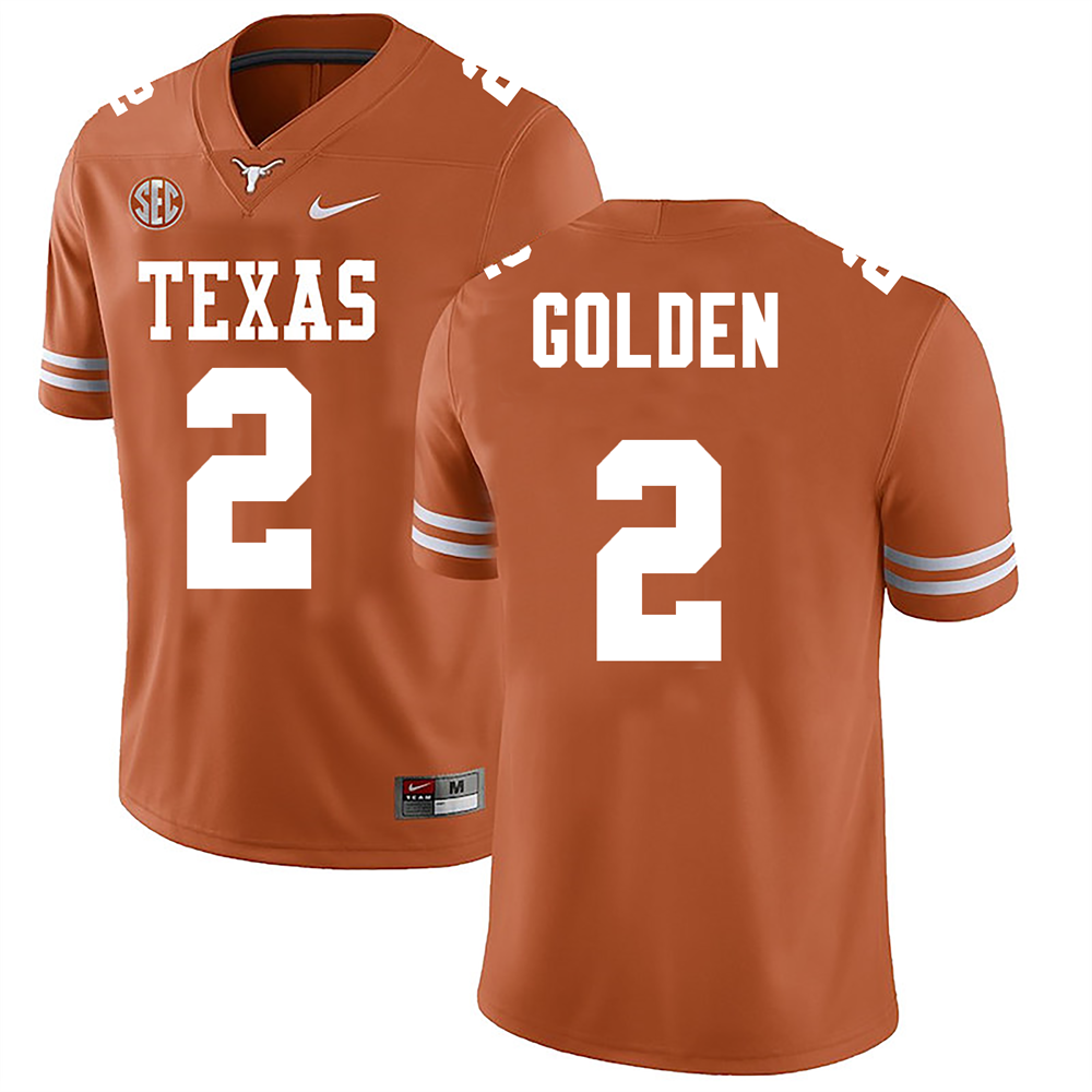Men's #2 Matthew Golden Texas Longhorns College Football Jersey - Image 2