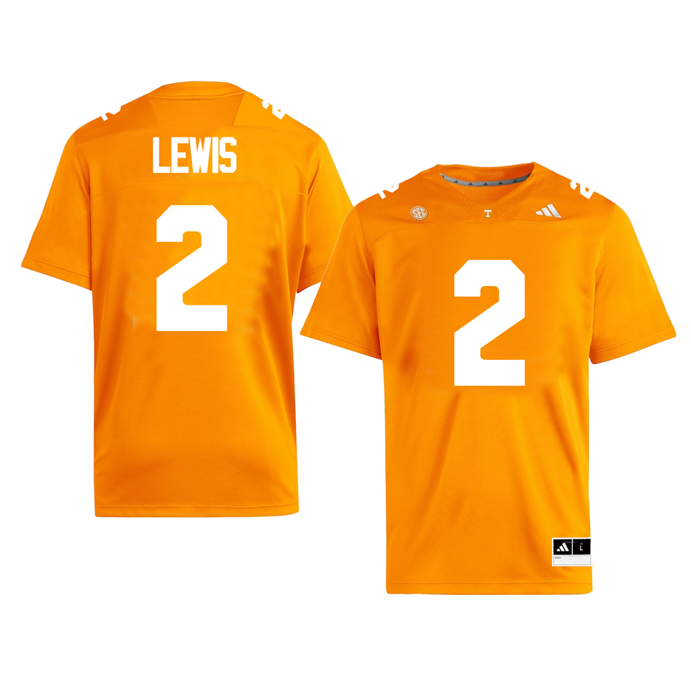 Men's #2 Peyton Lewis Tennessee Volunteers Football Jersey - Image 3