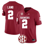 Men's #2 CeeDee Lamb Oklahoma Sooners Football Jersey