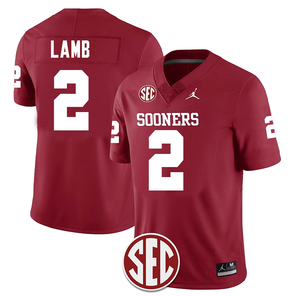 Men's #2 CeeDee Lamb Oklahoma Sooners Football Jersey