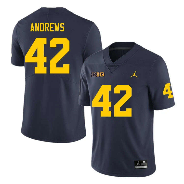 Men's #42 Trevor Andrews Michigan Wolverines College Football Jersey - Image 3