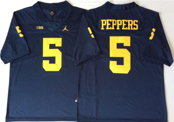 Men's #5 Jabrill Peppers Michigan Wolverines College Football Jersey - Image 3