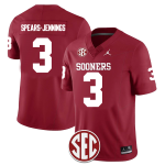 Men's #3 Robert Spears-Jennings Oklahoma Sooners Football Jersey