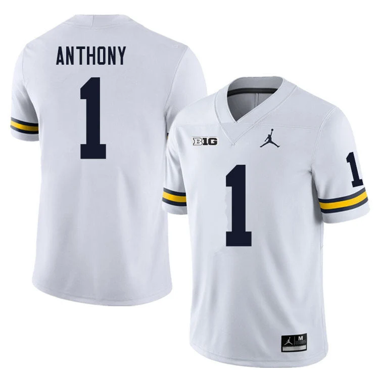 Men's #1 Andrel Anthony Michigan Wolverines College Football Jersey - Image 2