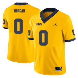 Men's #0 Semaj Morgan Michigan Wolverines College Football Jersey