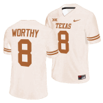 Men's #8 Xavier Worthy Texas Longhorns College Football Jersey