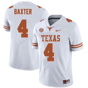 Men's #4 CJ Baxter Texas Longhorns College Football Jersey