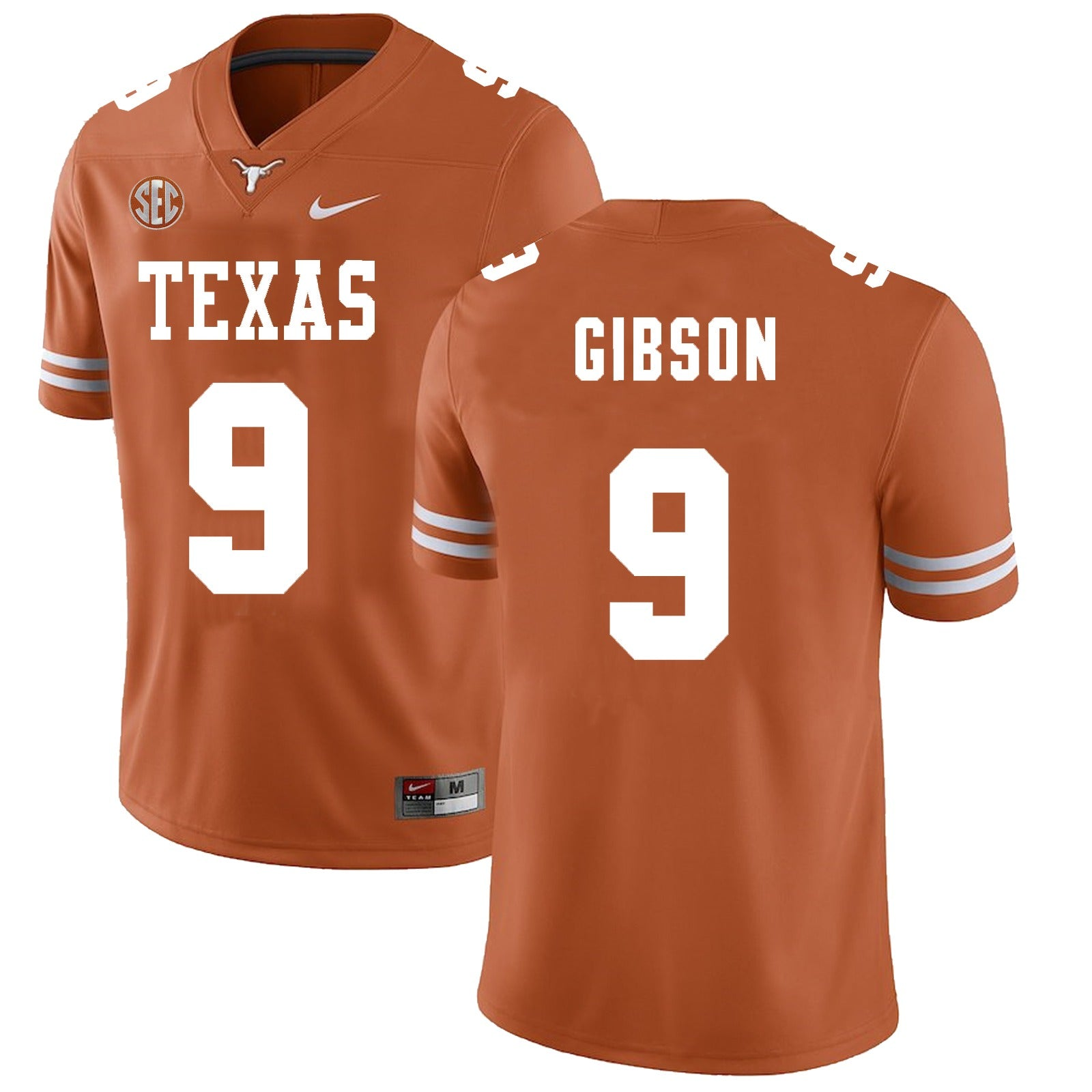 Men's #9 Jerrick Gibson Texas Longhorns College Football Jersey - Image 2