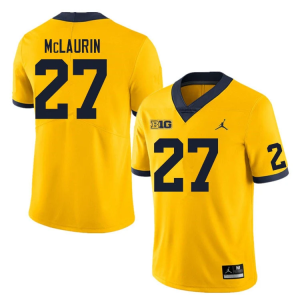 Men's #27 Tyler McLaurin Michigan Wolverines College Football Jersey