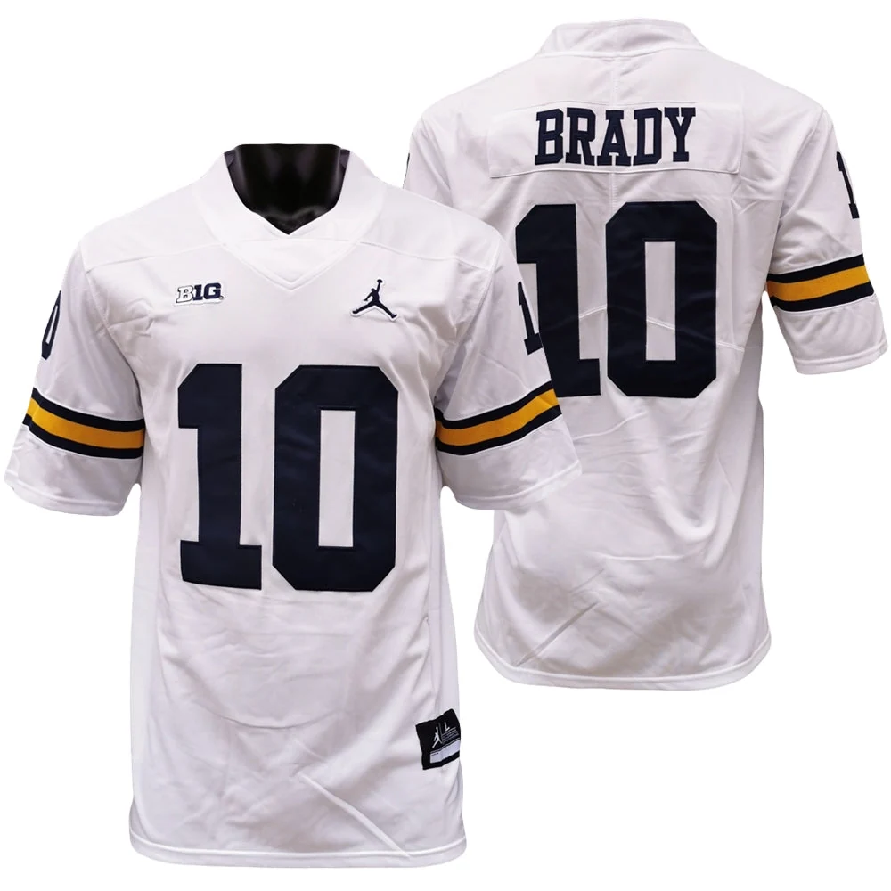 Men's #10 Tom Brady Michigan Wolverines College Football Jersey - Image 2