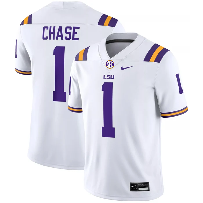 Men's #1 Ja'Marr Chase LSU Tigers College Football Jersey - Image 2