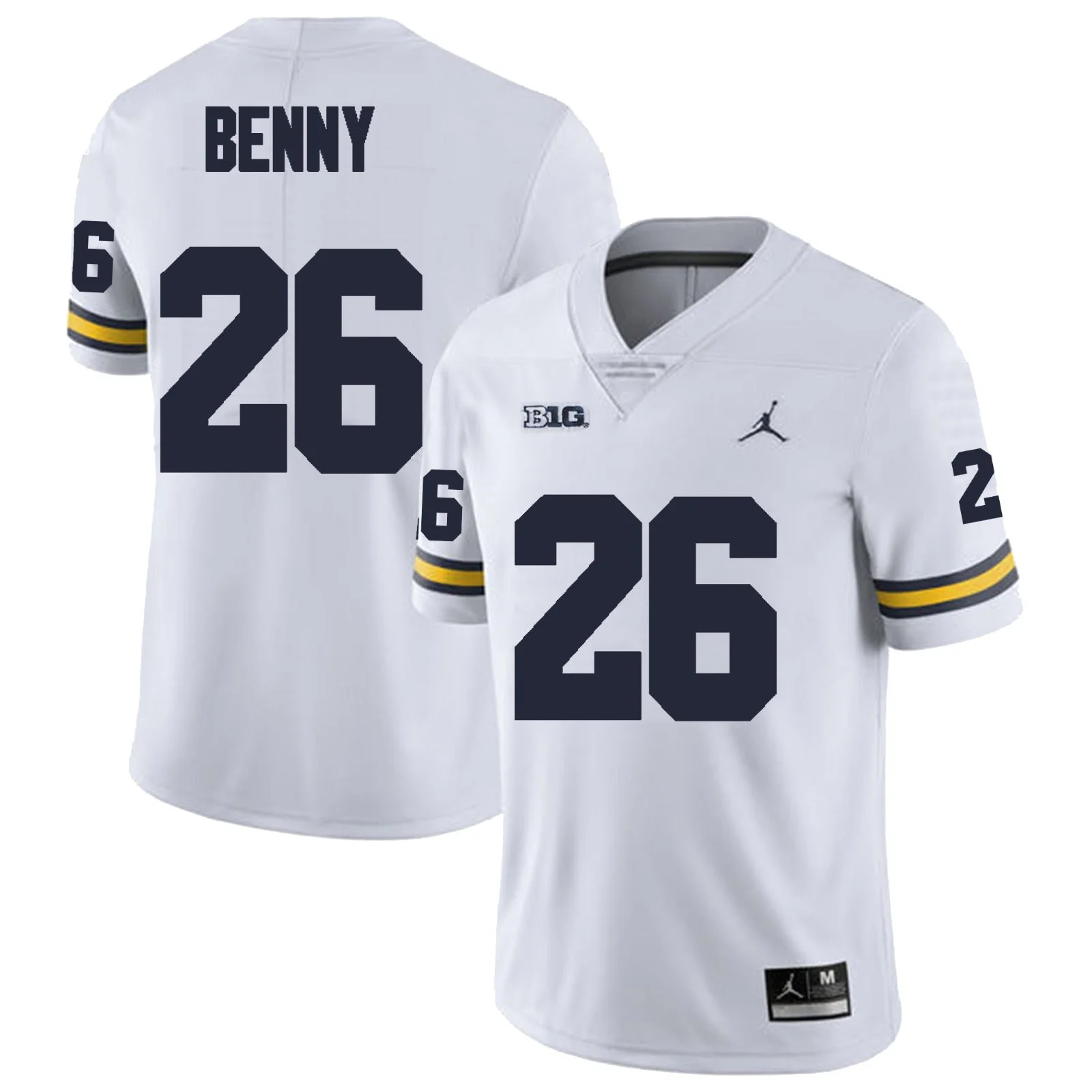 Men's #26 Rayshaun Benny Michigan Wolverines College Football Jersey - Image 2