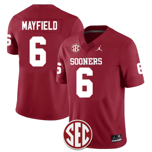 Men's #6 Baker Mayfield Oklahoma Sooners Football Jersey