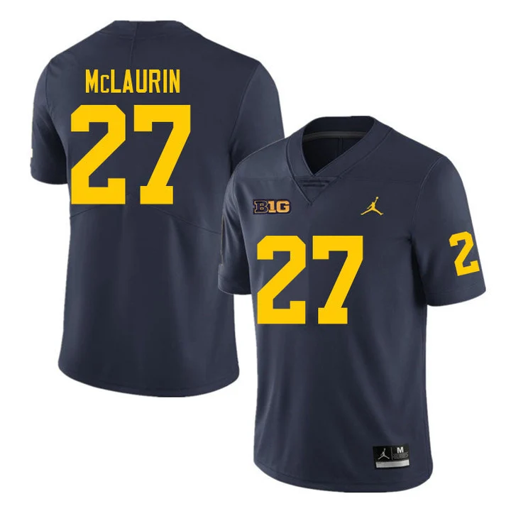 Men's #27 Tyler McLaurin Michigan Wolverines College Football Jersey - Image 3