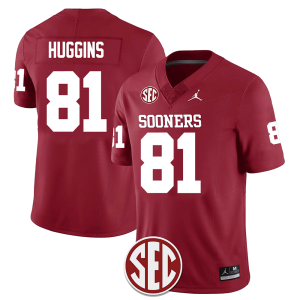 Men's #81 Will Huggins Oklahoma Sooners Football Jersey