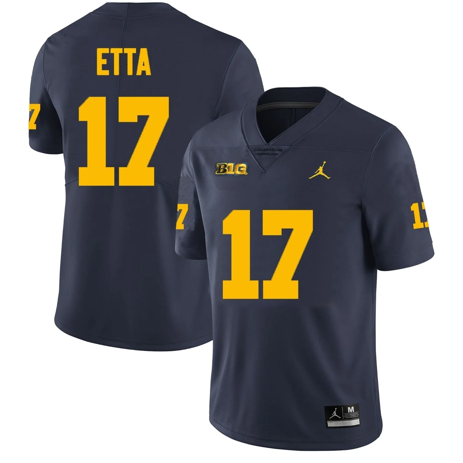 Men's #17 Enow Etta Michigan Wolverines College Football Jersey - Image 3