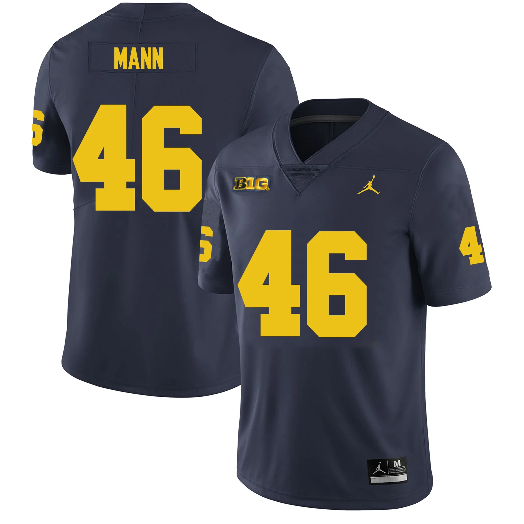 Men's #46 Brandon Mann Michigan Wolverines College Football Jersey - Image 3