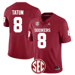Men's #8 Taylor Tatum Oklahoma Sooners Football Jersey
