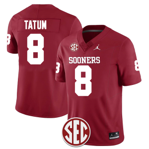 Men's #8 Taylor Tatum Oklahoma Sooners Football Jersey