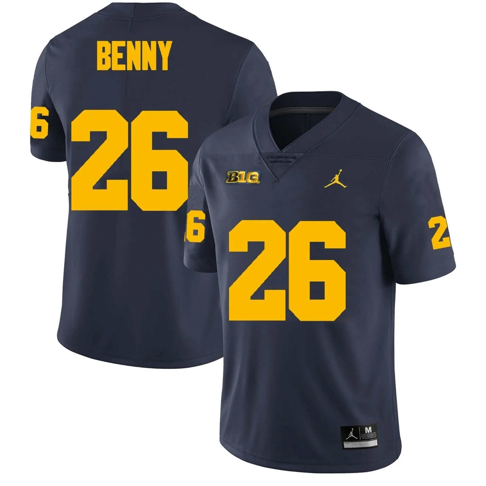 Men's #26 Rayshaun Benny Michigan Wolverines College Football Jersey - Image 3