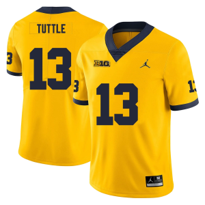 Men's #13 Jack Tuttle Michigan Wolverines College Football Jersey