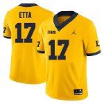 Men's #17 Enow Etta Michigan Wolverines College Football Jersey