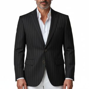 Men's British Plaid Slim Fit Two Button Blazer Jacket