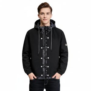 Men's Hooded Loose Fit Layered Fashion Jacket
