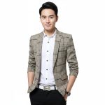 Men's Plaid Casual Slim Fit Tailored Blazer Jacket