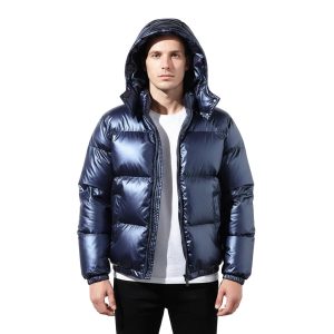 Men's Warm Cotton Color Block Cardigan Jacket