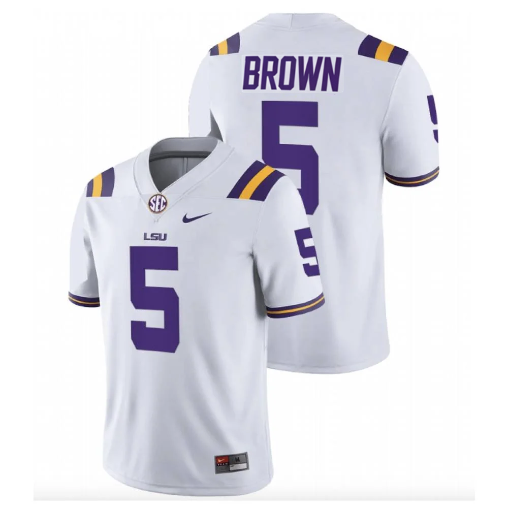 Men's #5 Lamar Brown LSU Tigers College Football Jersey - Image 2