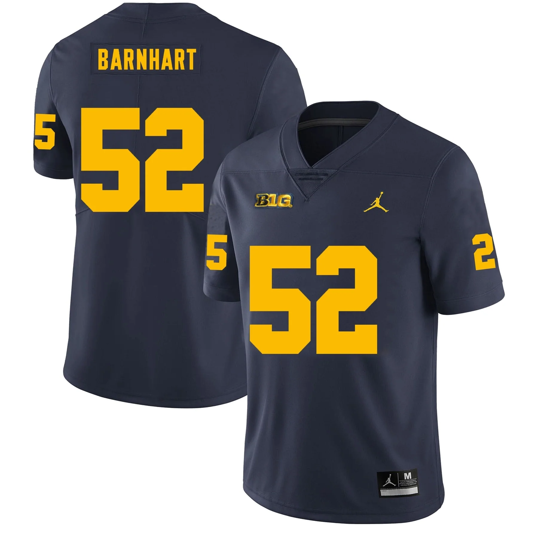 Men's #52 Karsen Barnhart Michigan Wolverines College Football Jersey - Image 3