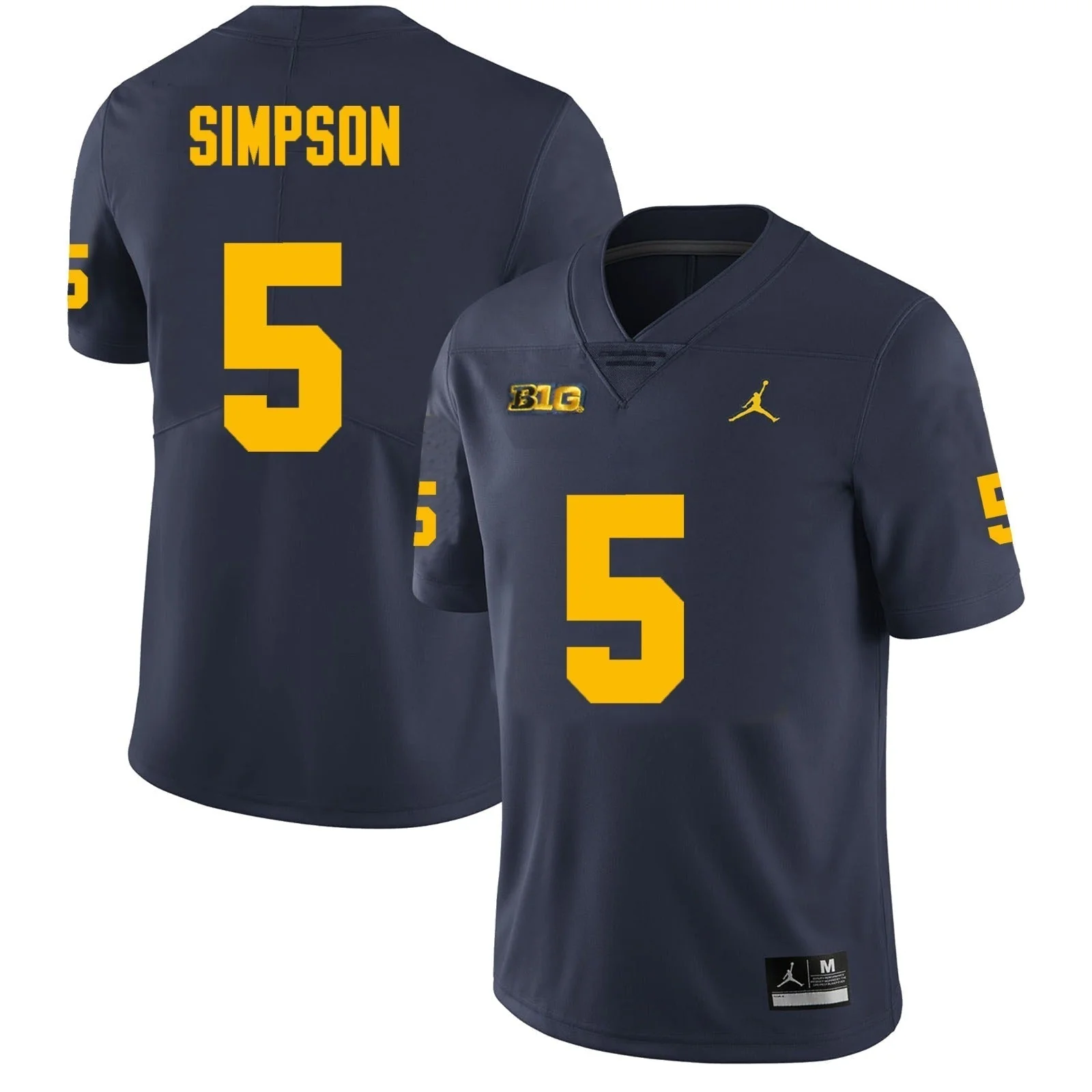Men's #5 Anthony Simpson Michigan Wolverines College Football Jersey - Image 3