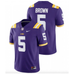 Men's #5 Lamar Brown LSU Tigers College Football Jersey