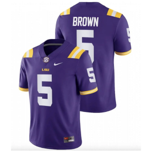 Men's #5 Lamar Brown LSU Tigers College Football Jersey