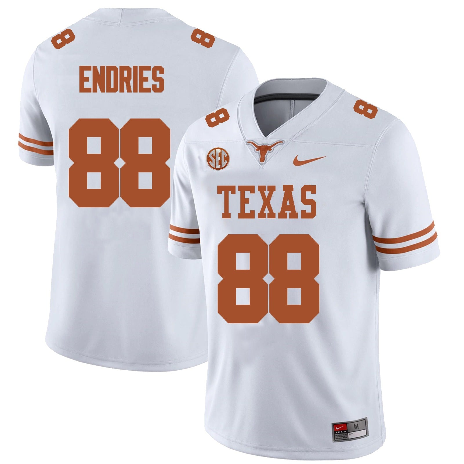 Men's #88 Jack Endries Texas Longhorns College Football Jersey