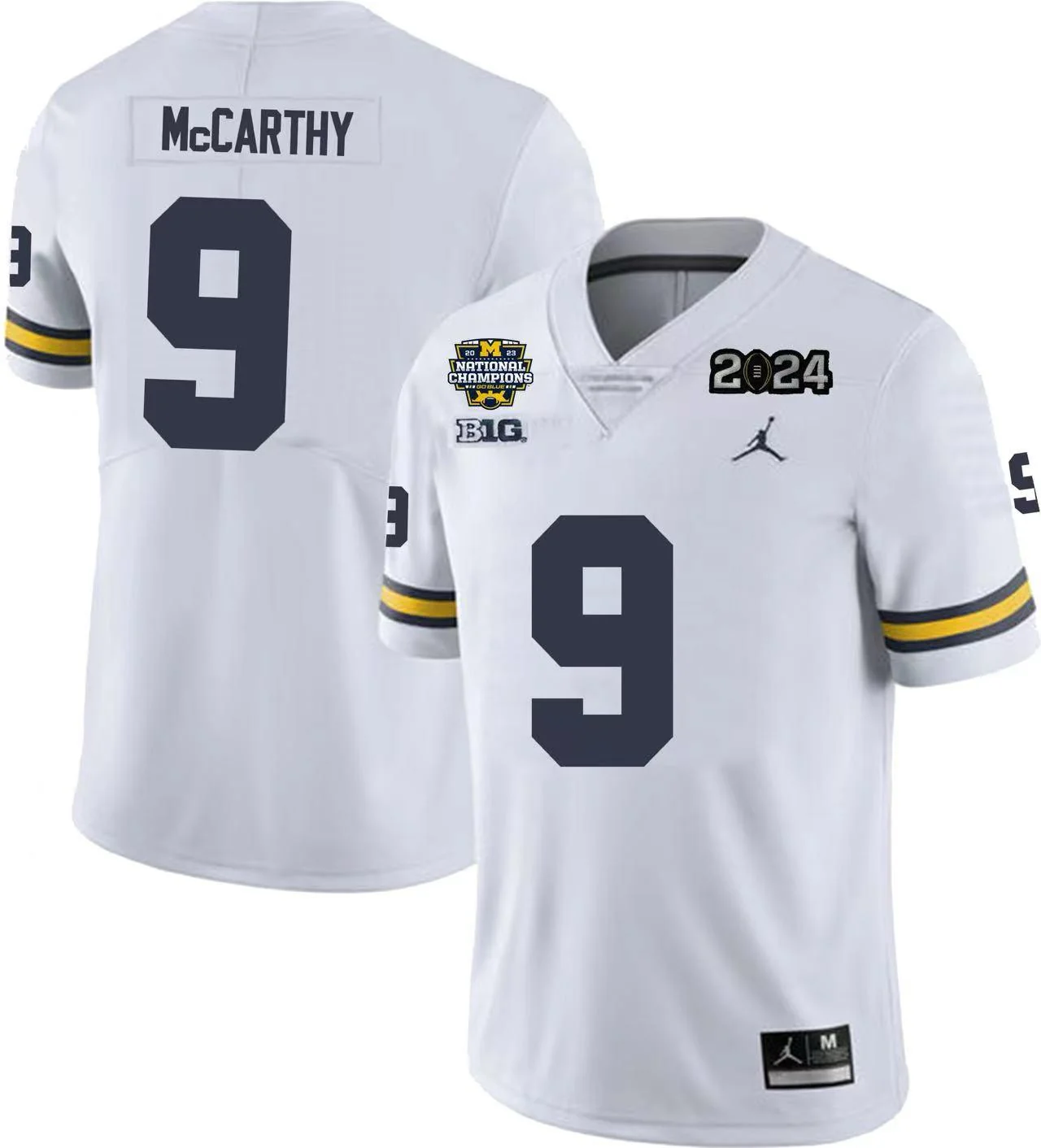 Men's #9 J.J. McCarthy Michigan Wolverines College Football Jersey - Image 4