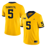 Men's #5 Mike Sainristil Michigan Wolverines College Football Jersey
