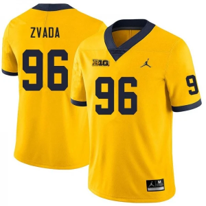 Men's #96 Dominic Zvada Michigan Wolverines College Football Jersey