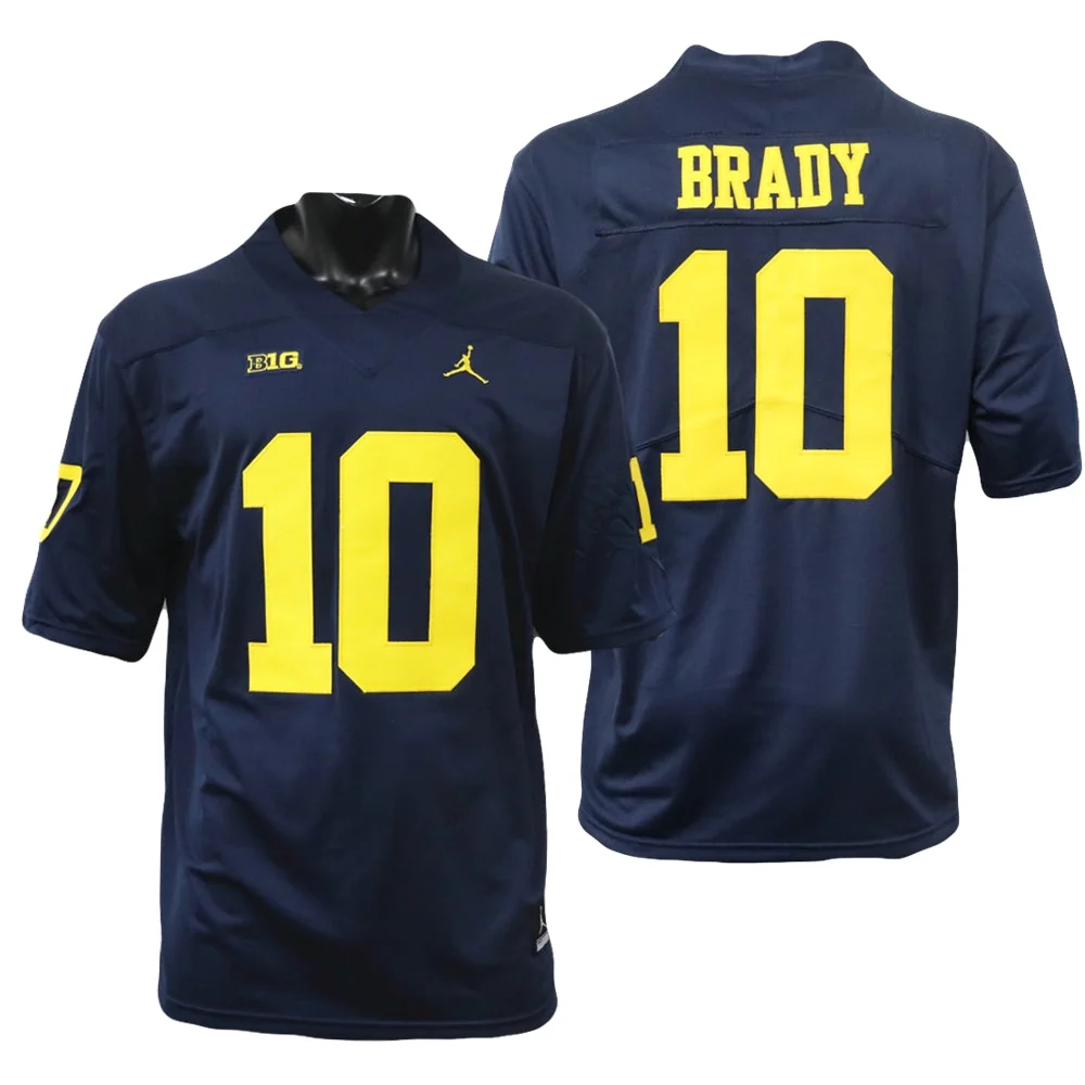 Men's #10 Tom Brady Michigan Wolverines College Football Jersey - Image 3