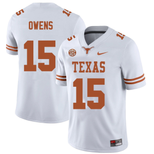 Men's #15 Trey Owens Texas Longhorns College Football Jersey