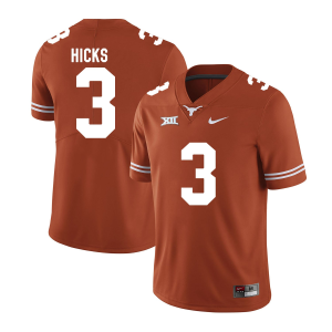 Men's #3 Jordan Hicks Texas Longhorns College Football Jersey