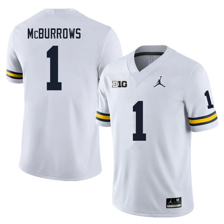 Men's #1 JaDen McBurrows Michigan Wolverines College Football Jersey - Image 2